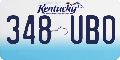 KY license plate 348UBO