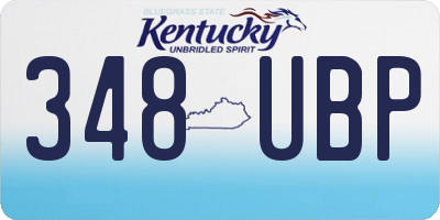 KY license plate 348UBP