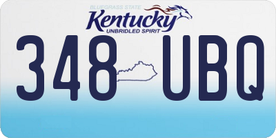 KY license plate 348UBQ