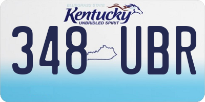 KY license plate 348UBR