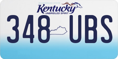 KY license plate 348UBS