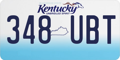 KY license plate 348UBT