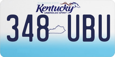 KY license plate 348UBU