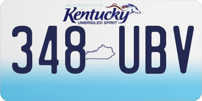KY license plate 348UBV