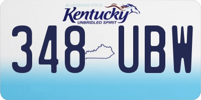 KY license plate 348UBW