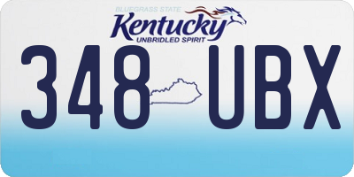 KY license plate 348UBX