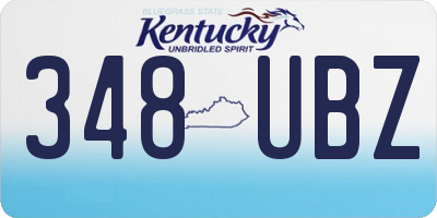 KY license plate 348UBZ