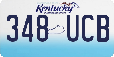 KY license plate 348UCB