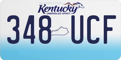KY license plate 348UCF