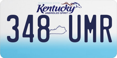 KY license plate 348UMR