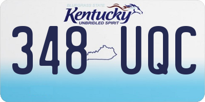 KY license plate 348UQC