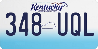 KY license plate 348UQL