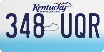 KY license plate 348UQR