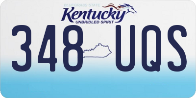KY license plate 348UQS
