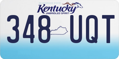 KY license plate 348UQT