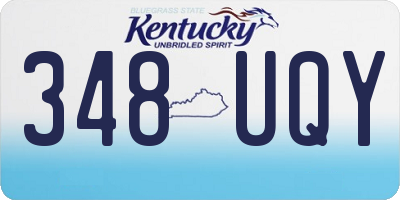 KY license plate 348UQY