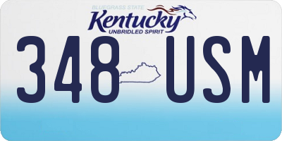 KY license plate 348USM