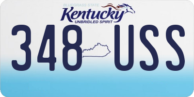 KY license plate 348USS