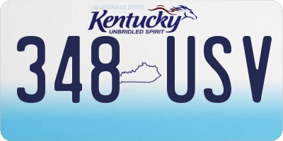 KY license plate 348USV