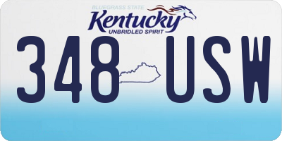 KY license plate 348USW