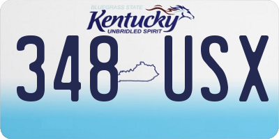 KY license plate 348USX