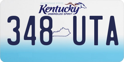 KY license plate 348UTA
