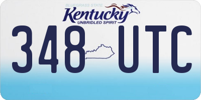 KY license plate 348UTC