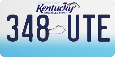 KY license plate 348UTE