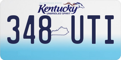 KY license plate 348UTI
