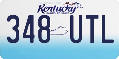 KY license plate 348UTL