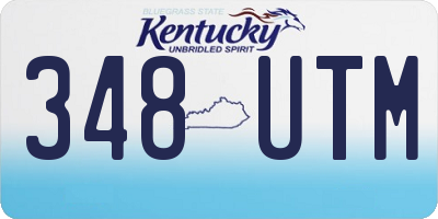 KY license plate 348UTM