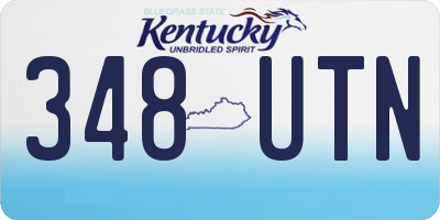 KY license plate 348UTN