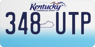KY license plate 348UTP