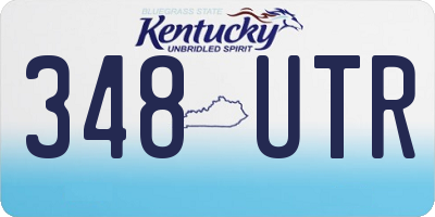 KY license plate 348UTR