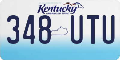 KY license plate 348UTU
