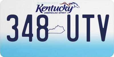 KY license plate 348UTV