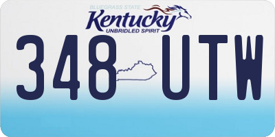 KY license plate 348UTW