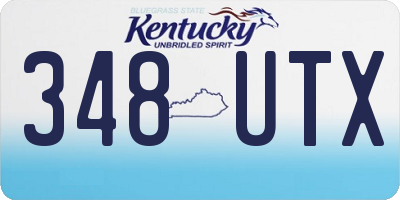 KY license plate 348UTX