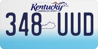 KY license plate 348UUD