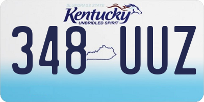 KY license plate 348UUZ