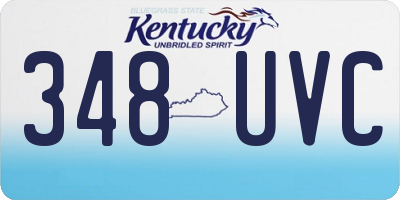 KY license plate 348UVC