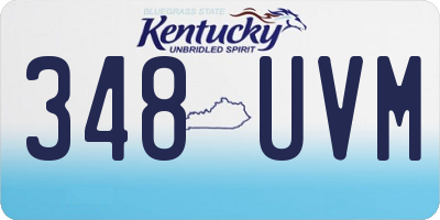 KY license plate 348UVM