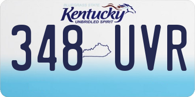 KY license plate 348UVR