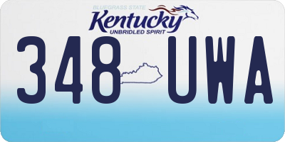 KY license plate 348UWA