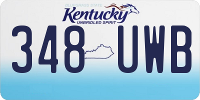 KY license plate 348UWB