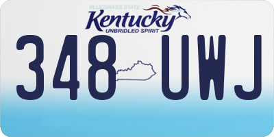KY license plate 348UWJ