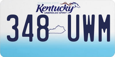 KY license plate 348UWM
