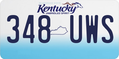 KY license plate 348UWS