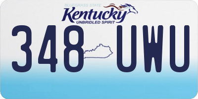 KY license plate 348UWU