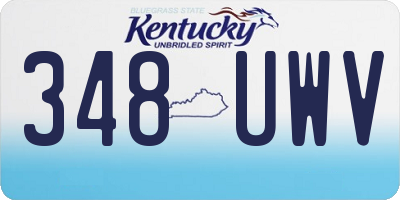 KY license plate 348UWV